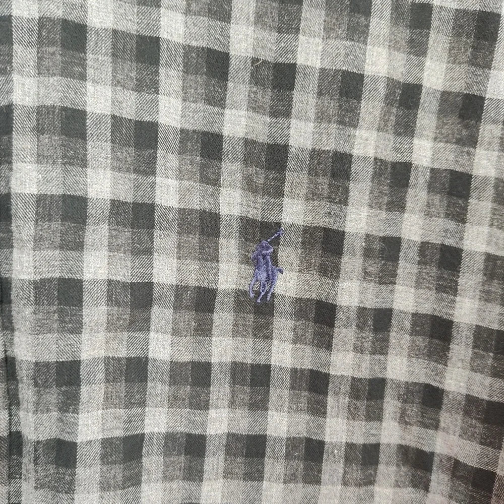 Polo Ralph‎ Lauren Button-Up Shirt Men's M Black/Gray Plaid Blake Long Sleeves